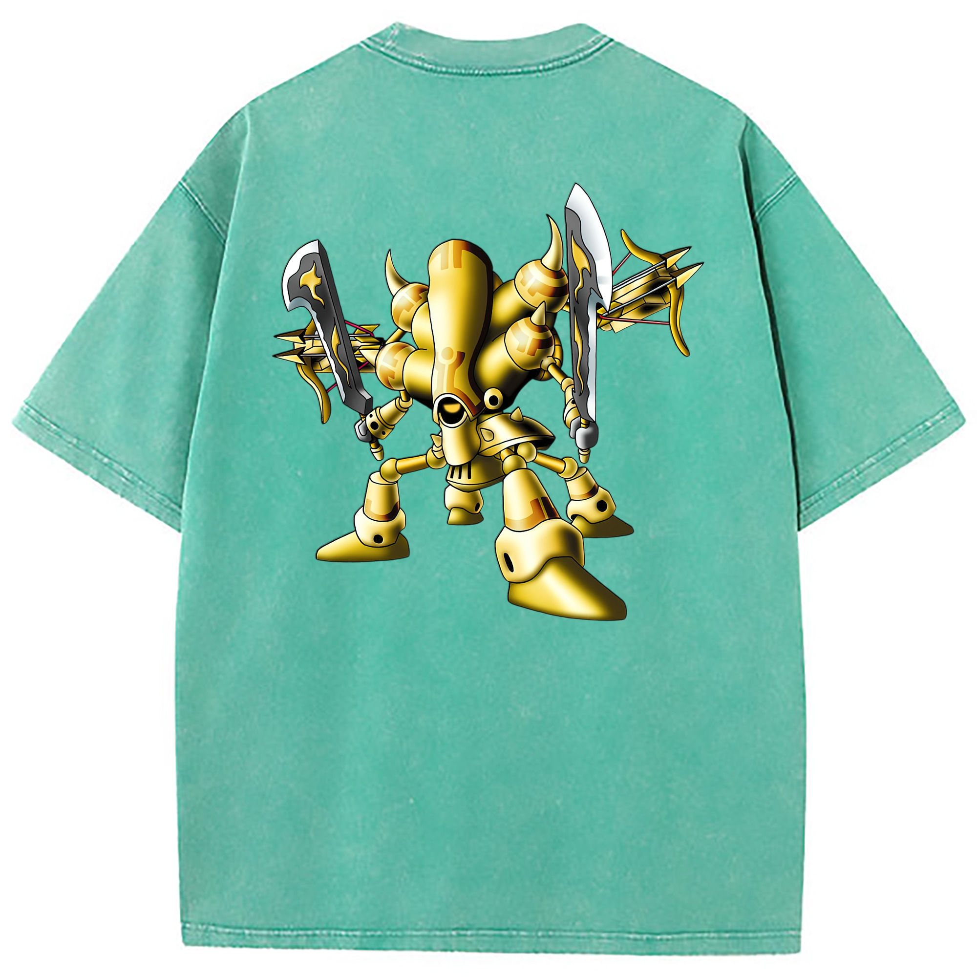 （画像用） ドラゴンクエスト Doragon Kuesuto Dragon Quest 綿100% ヴィンテージ風 半袖Tシャツ（背面プリント）